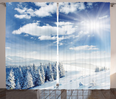 Idyllic Snow Mountain Curtain