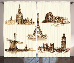 European Landmarks City Curtain