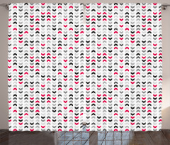 Red Zig Zags Chevron Curtain