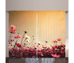 Garden Flowers Poppies Curtain