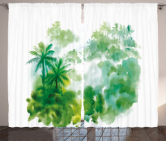 Watercolor Forest Image Curtain