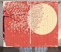 Cherry Sakura Blossoms Curtain