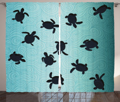 Baby Turtles Deep Sealife Curtain