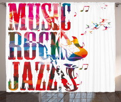 Rock Jazz Lettering Curtain