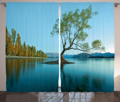 Tree Lake Nature Themed Curtain
