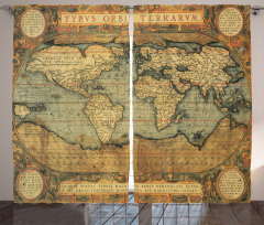 Vintage Atlas Old Chart Curtain