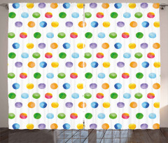 Colored Big Polka Dots Curtain