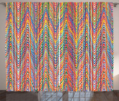 Colorful Zig Zag Lines Curtain