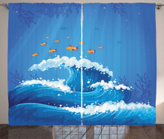 Fish and Wave in Ocean Curtain