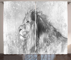 Sketch Safari Lion Curtain