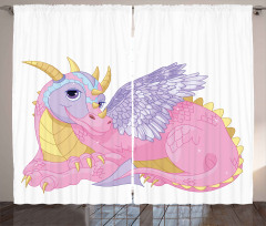 Lady Dragon Posing Curtain
