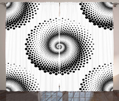 Spiral Dots Pattern Curtain