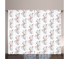 Curvy Dotted Branches Curtain