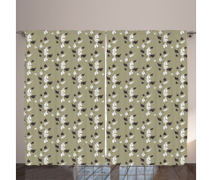 Curvy Garden Flowers Curtain