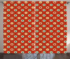 60s Style Hippie Dots Curtain