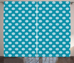 Polka Dots Soft Sea Colors Curtain