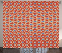 Curvy Lines Circles Tile Curtain