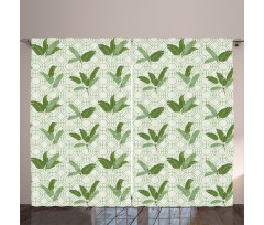 Palm Leaves Geometric Curtain