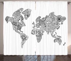 Floral Continents Curtain