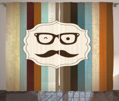 Man Moustache Glasses Curtain