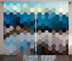 Geometric Puzzle Blurry Curtain