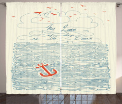 Birds and Waves Message Curtain