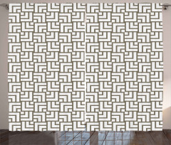 Vintage Maze Lines Curtain