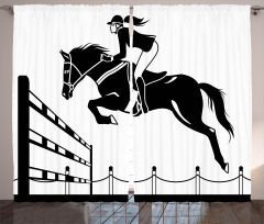 Jockey Girl Jumping Curtain