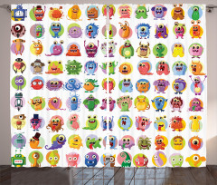 Baby Mosters Cartoon Curtain