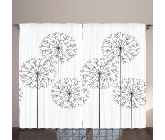 Digital Flower Dandelion Curtain