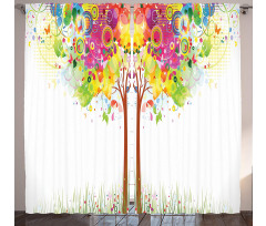 Color Bursting Tree of Life Curtain