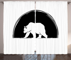 Big Polar Bear Walking Curtain