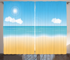 Relaxing Sunny Seaside Curtain