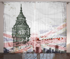 Vintage Big Ben London Curtain