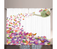 Flowers Watering Pot Curtain