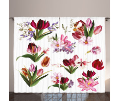 Composition of Flowers Curtain