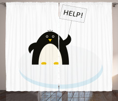 Penguin on Ice Need Help Curtain