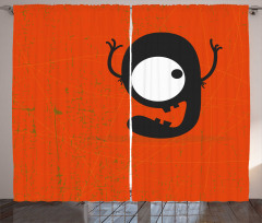 Cartoon Letter G Monster Curtain