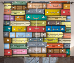 Colored Travel Suitcase Curtain