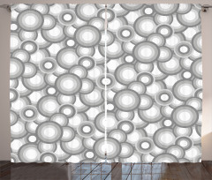 Grey White Balls Rounds Curtain