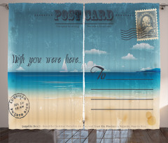 Summer Postcard Stamp Curtain