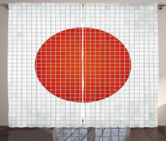 Mosaic Flag of Japan Curtain
