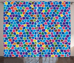 Vivid Mosaic Design Curtain