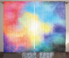 Watercolor Star Galaxy Curtain