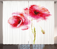 Garden Poppy Floral Curtain