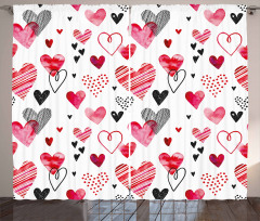 Various Heart Shapes Curtain