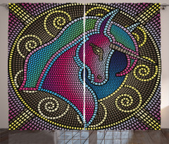 Mosaic Unicorn Curtain