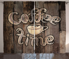 Coffee Time Grunge Back Curtain