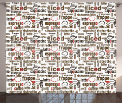 Coffee Words Cafe Shop Curtain