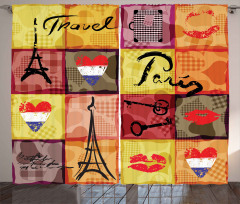 French Paris Collage Curtain